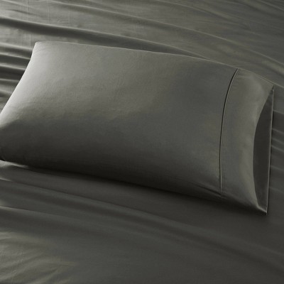 California King Charcoal Cotton Blend Sateen Sheet Set