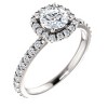 Pompeii3 1 Ct Cushion Halo EX3 Lab Created Diamond Engagement Ring 14k White Gold - 2 of 4