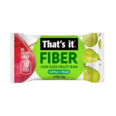 That's It. Fiber Fun Size Apple + Pear Fruit Bars - 0.35oz/12ct