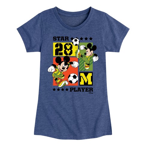 Girls' - Disney - Mickey Soccer Fitted Short Sleeve Graphic T-Shirt - image 1 of 4