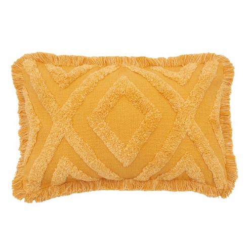 Ochre discount throw pillows