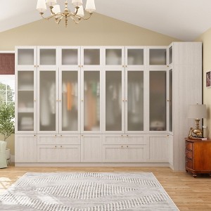 Famapy Modern Gray Combo Armoire Cloths Storage Cabinet - 1 of 4