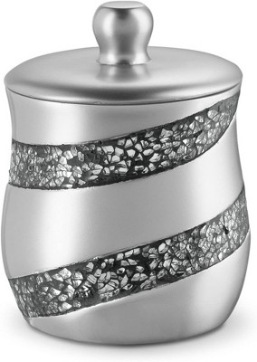 Creative Scents Bathroom Tumbler Cup - Decorative Silver Crackled