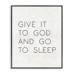 Stupell Industries Give it to God and Sleep Framed Giclee Art, Black, 16" x 20" - 1 of 4