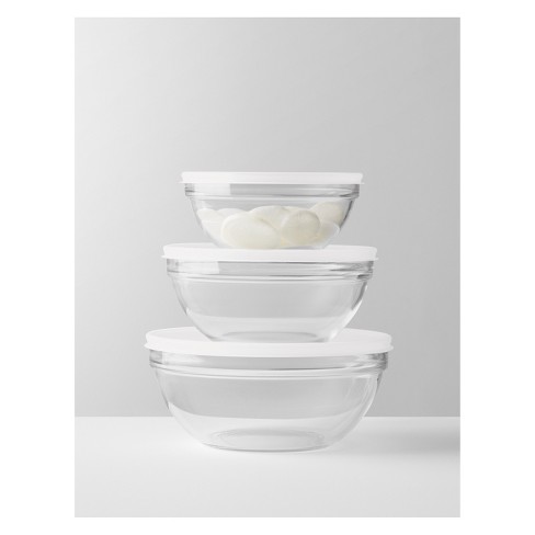 Set of 3 Glass Covered Mixing Bowls - Made By Design™