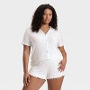 Women's Pointelle Notch Collar Shirt and Shorts Pajama Set - Wild Fable™ - 4 of 4