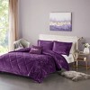 Gulches Twin Twin XL Purple 3 Piece Velvet Comforter Set with Throw Pillow - 2 of 4