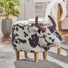 JUJABU Modern Animal Ottoman – Cow-Shaped Accent Stool, Home Decor Suitable for Living Room, Bedroom, Porch, Backyard - 3 of 4
