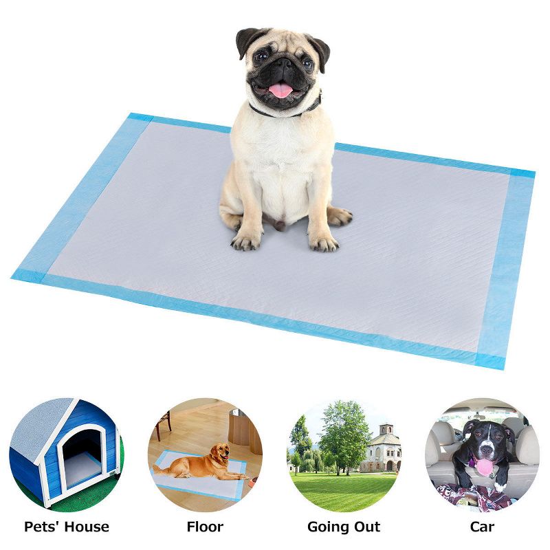 Costway 300 PCS 17'' X 24'' Puppy Pet Pads Dog Cat Wee Pee Piddle Pad Training Underpads, 2 of 10