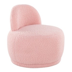 LumiSource Kimi Faux Shearling Accent Chair Pink - 1 of 4