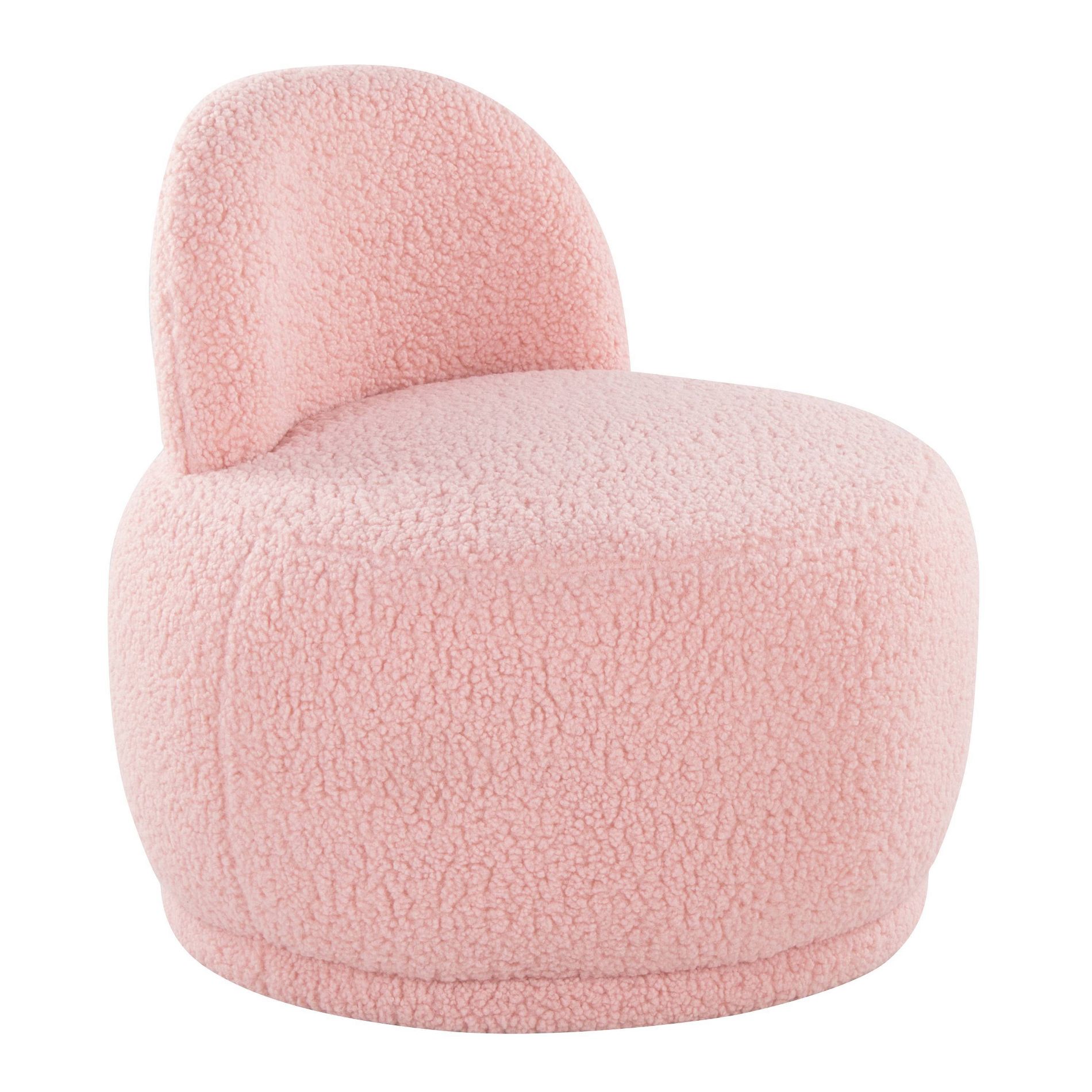 LumiSource Kimi Faux Shearling Accent Chair Pink