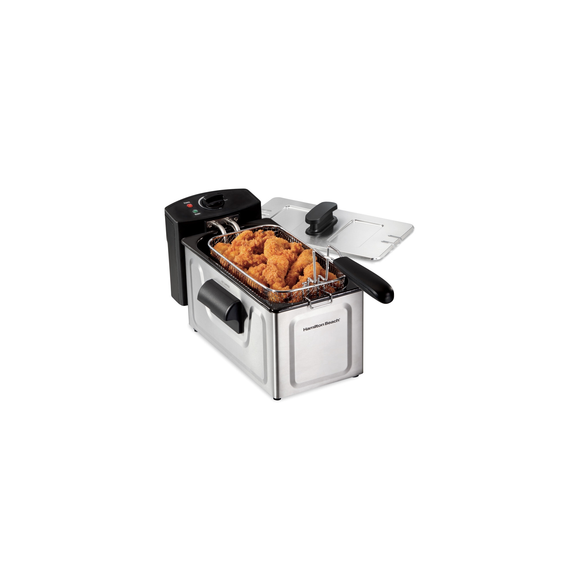 Hamilton Beach 2.1qt Pro Deep Fryer 35210: Stainless Steel Electric Oil Fryer, Dishwasher-Safe Parts, 1500W, Silver