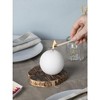 Set of 3 Round Teal Candles - 3 inch Sphere Candles for Wedding & Home Decor - Unscented Long Burning - 3 of 4