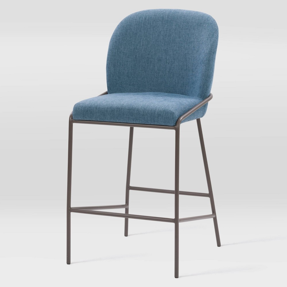 Photos - Chair CorLiving Blakeley Counter Height Barstool Blue  