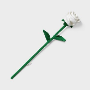 17'' Rose White Plush Stem - Gigglescape™ : Target