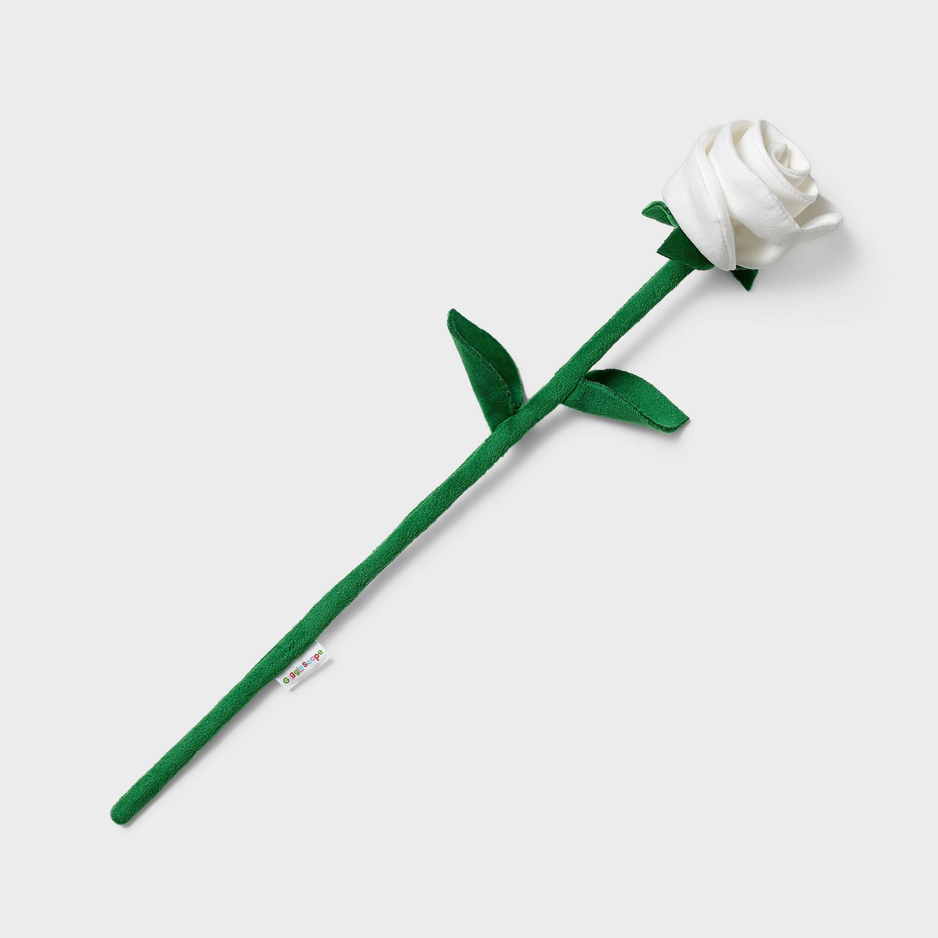 17'' Rose White Plush Stem - Gigglescape™