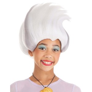 HalloweenCostumes.com One Size Fits Most Girl Disney The Little Mermaid Girls Ursula Wig, White/Purple/Gray - 1 of 4