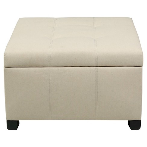 Cortez Fabric Storage Ottoman Beige - Christopher Knight Home - image 1 of 4