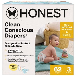 The Honest Company Clean Conscious Disposable Diapers - Ocean Bottoms & Chilly Cheeks - 1 of 4
