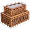 Storied Home Woven Wood and Rattan Display Boxes with Glass Lids, Set of 2 - 2 of 4