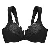 Glamorise Womens Low Cut WonderWire Lace Underwire Bra 1240 Black - 4 of 4