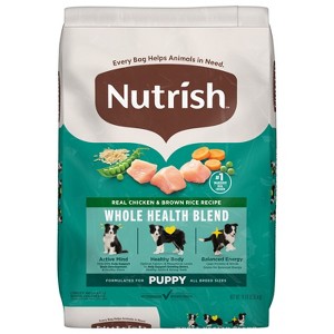 Nutrish Puppy Real Chicken & Brown Rice Flavor Recipe Whole Health Blend Dry Dog Food - 1 of 4