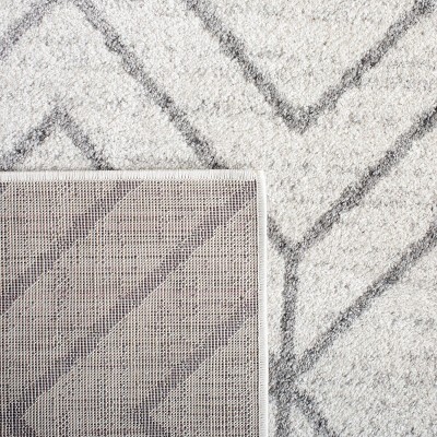 Light Grey and Dark Grey Geometric 6' x 9' Synthetic Area Rug
