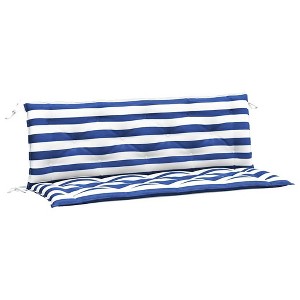 vidaXL Bench Cushion Water Repellent Outdoor Seat Cushion Pad Oxford Fabric - Blue and White 59.1" - 1 of 4