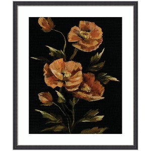 Kate and Laurel Framed Art Moody Floral 6 by Annie Quigley, 21x25, Stylish Black Narrow - 1 of 4