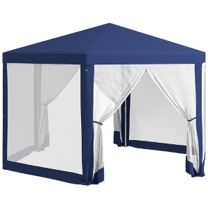 Outsunny 13' x 11' Outdoor Party Tent Hexagon Sun Shelter Canopy with Protective Mesh Screen Walls & Proper Sun Protection - 1 of 4