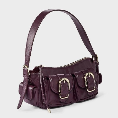 Сумки Universal Thread Cargo Buckle Pocket Shoulder - Universal Thread™ Dark Red — фото 3