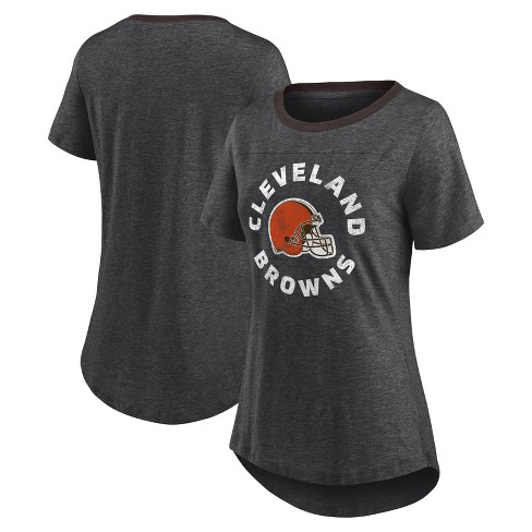 NFL Cleveland Browns Women's Roundabout Short Sleeve Fashion T-Shirt - S
