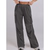 Women's Loose Fit Wide Leg Pants Elastic Waist Straight Cut Casual Lounge Pants - 4 of 4