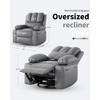 Oversize 27" Recliner Chair, Single PU Leather Sofa with Side Pocket, Chaise Lounge Reclining Seat with 2 Cup Holders for Living Room, Bedroom - 2 of 4