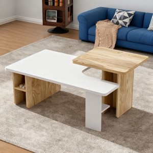 LIVAREEmlen Stylish Two-Tone Coffee Table Set with Storage, Minimalist Design - 1 of 4