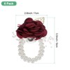 Unique Bargains Artificial Floral Decorative Wrist Corsage Bracelet Rose 6 Pcs - 3 of 4