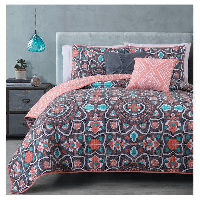 Coral Ibiza Quilt Set (King) 5pc