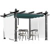 Garvee 10x10ft Outdoor Aluminum Pergola Blue UV Block Canopy, White Mesh Net, Gray Frame, Tool-Free Assembly, Blue Curtains - 2 of 4