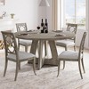 Jojoka 47" Round Farmhouse Dining Table for 4-6 with Gray Wooden Top and Legs – Large Rustic Table for Home Dining Room (No Chairs) - 2 of 4