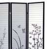 NicBex 3-panel Room Divider Portable Wooden Folding Privacy Screen Bamboo Design Wall Partition for Home & Office, Black - 3 of 4
