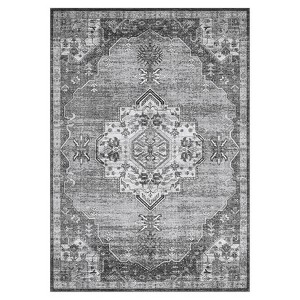 COZONY Vintage Medallion Washable Rug, Non-Slip Low Pile Thin Area Carpet for Living Room Bedroom Office - 1 of 4