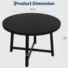 47" Round Dining Table, Industrial Dinner Table for 4 to 6, Kitchen Table with Sturdy Metal Frame & Rustic (No Chair) - 2 of 4