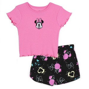 Disney Disney Junior Ribbed T-Shirt and French Terry Shorts Outfit Set - 1 of 4