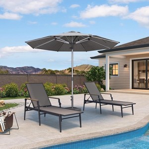 PURPLE LEAF Outdoor Patio Umbrella Market Table Sun Umbrellas with 8 Aluminum Sturdy Ribs for Backyard Deck Garden Pool - 1 of 1