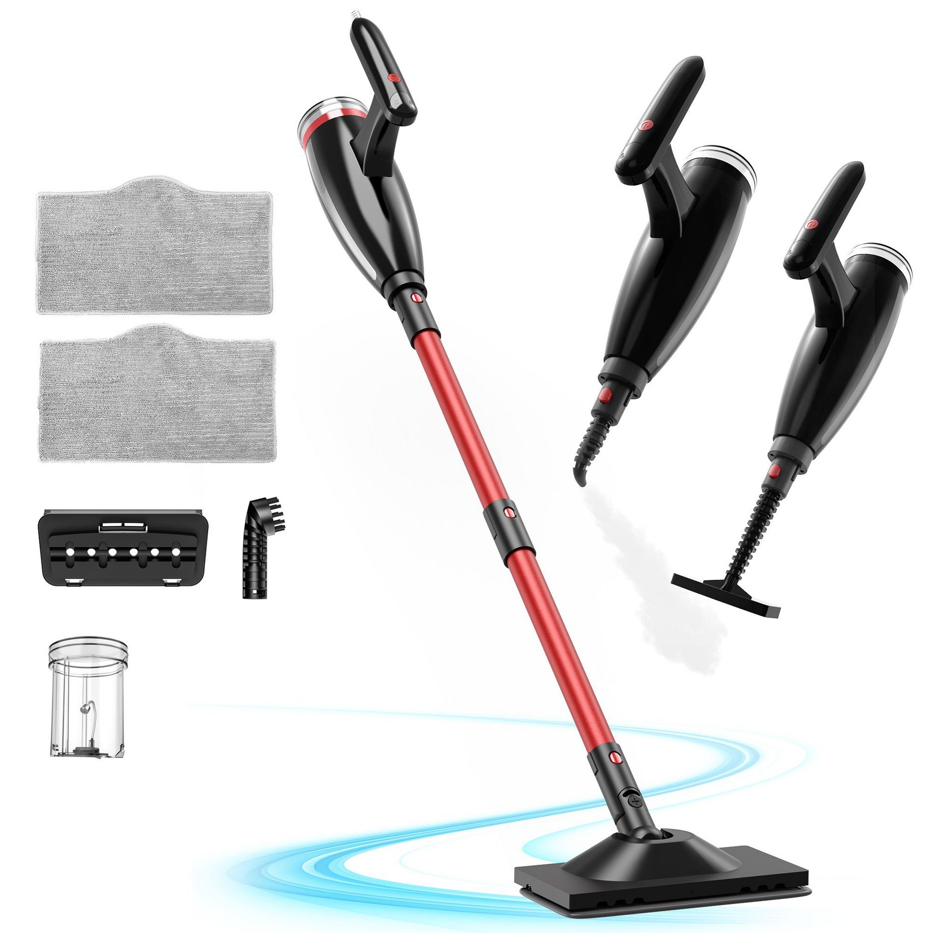Teendow 6-in-1 Steam Mop, 1200W Steam Cleaner for Home, 2 Steam Modes, 600ML Water Tank, 23FT Cord, Multi-Surface Floor Steamer for Hardwood, Laminate