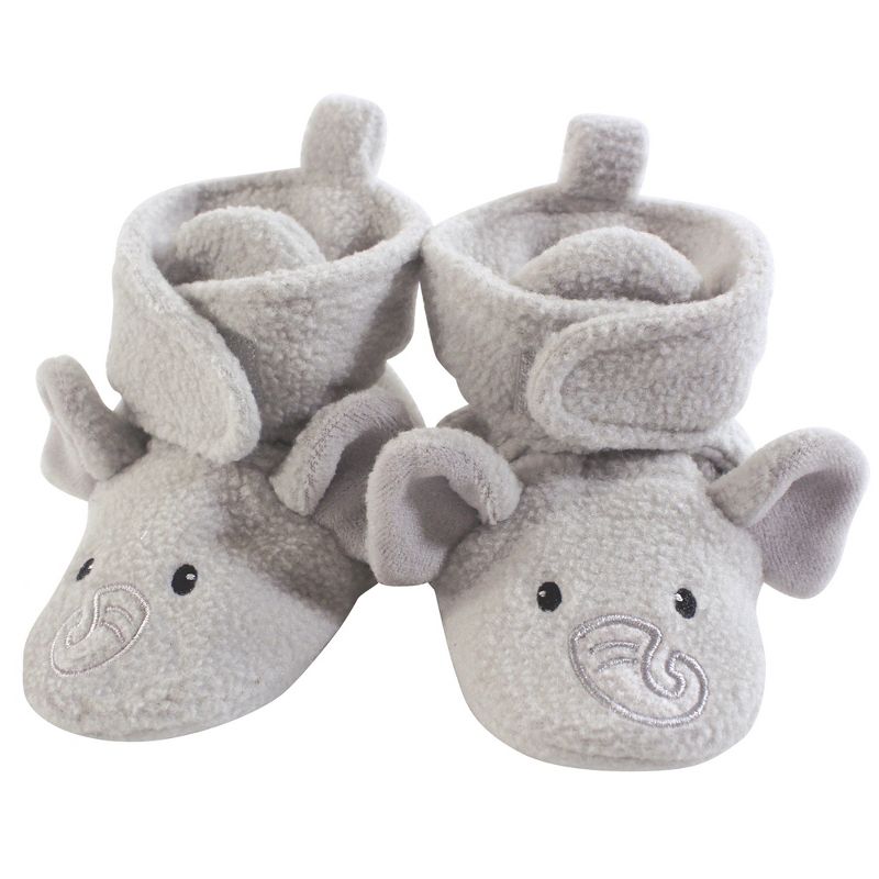 Hudson Baby Baby and Toddler Cozy Fleece Booties, Neutral Elephant, 1 of 3