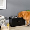 PawHut Large Elevated Dog Bowls with Storage Cabinet Containing Large 44L Capacity, Raised Dog Bowl Stand Pet Food Bowl Dog Feeding Station - 3 of 4