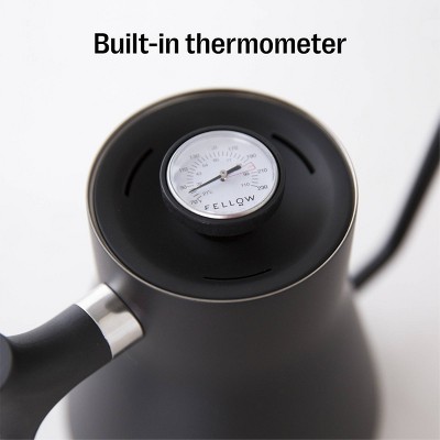 Matte Black Stainless Steel Gooseneck Pour-Over Kettle with Thermometer