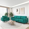 Costway Modular 3-Seat Sofa Couch w/ Socket USB Ports & Side Storage Pocket Teal - 2 of 4