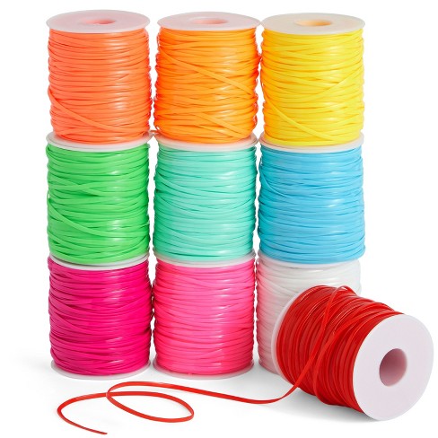 Neon Yellow Plastic Craft Lace Lanyard Gimp String Bulk 100 Yard